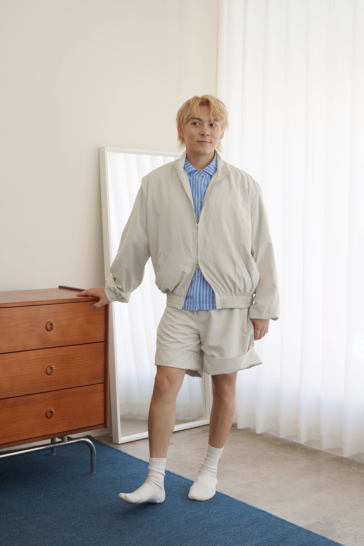 Off-white Unisex Bermuda Shorts
