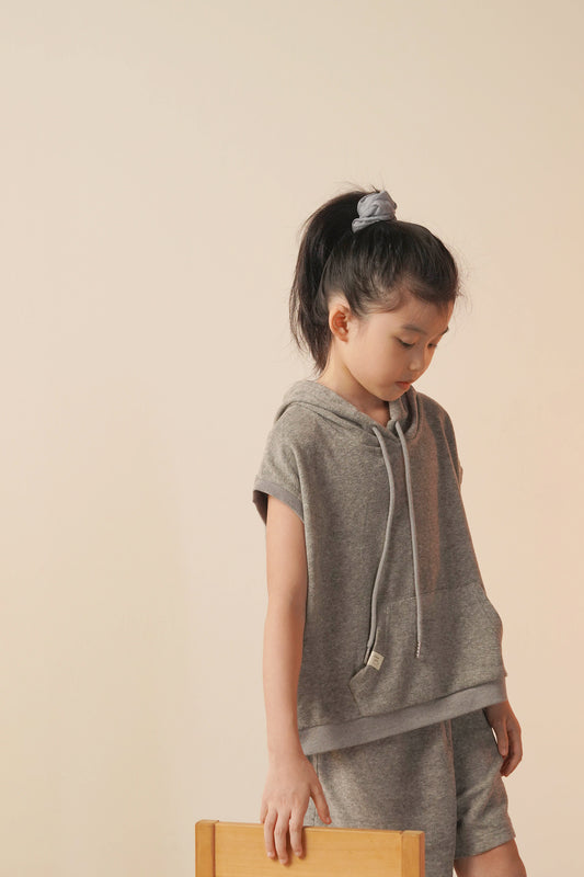 Unisex Sleeveless Hoodie (Grey)