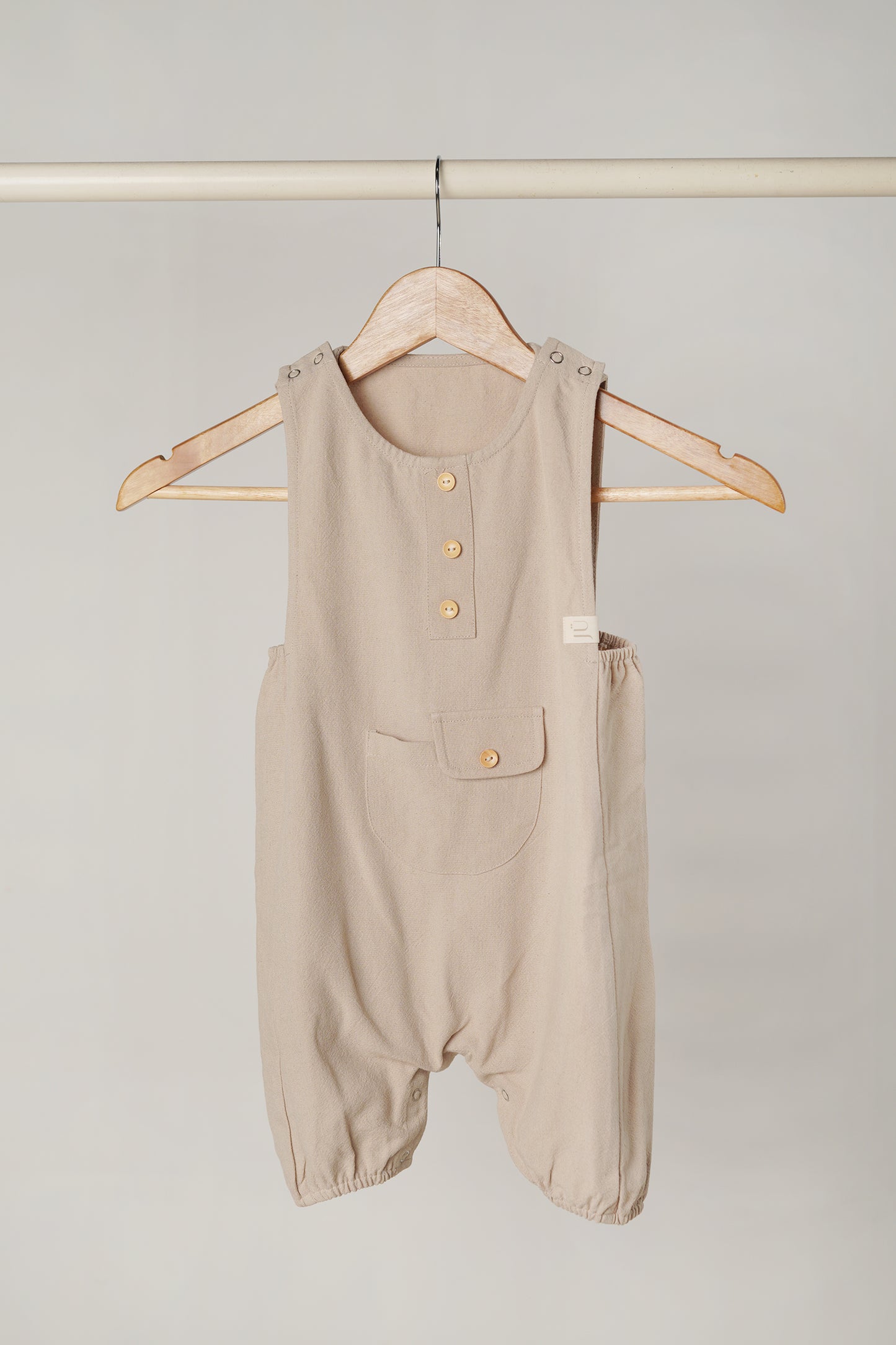 Beige Unisex Romper