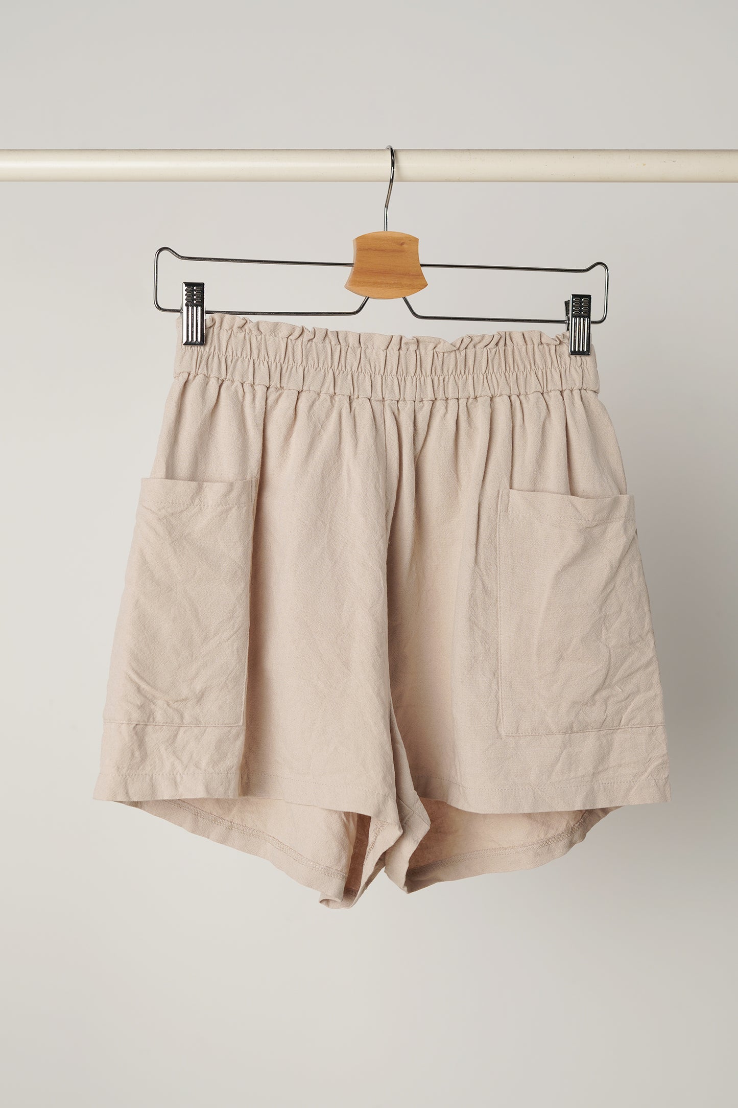 Beige Linen Shorts