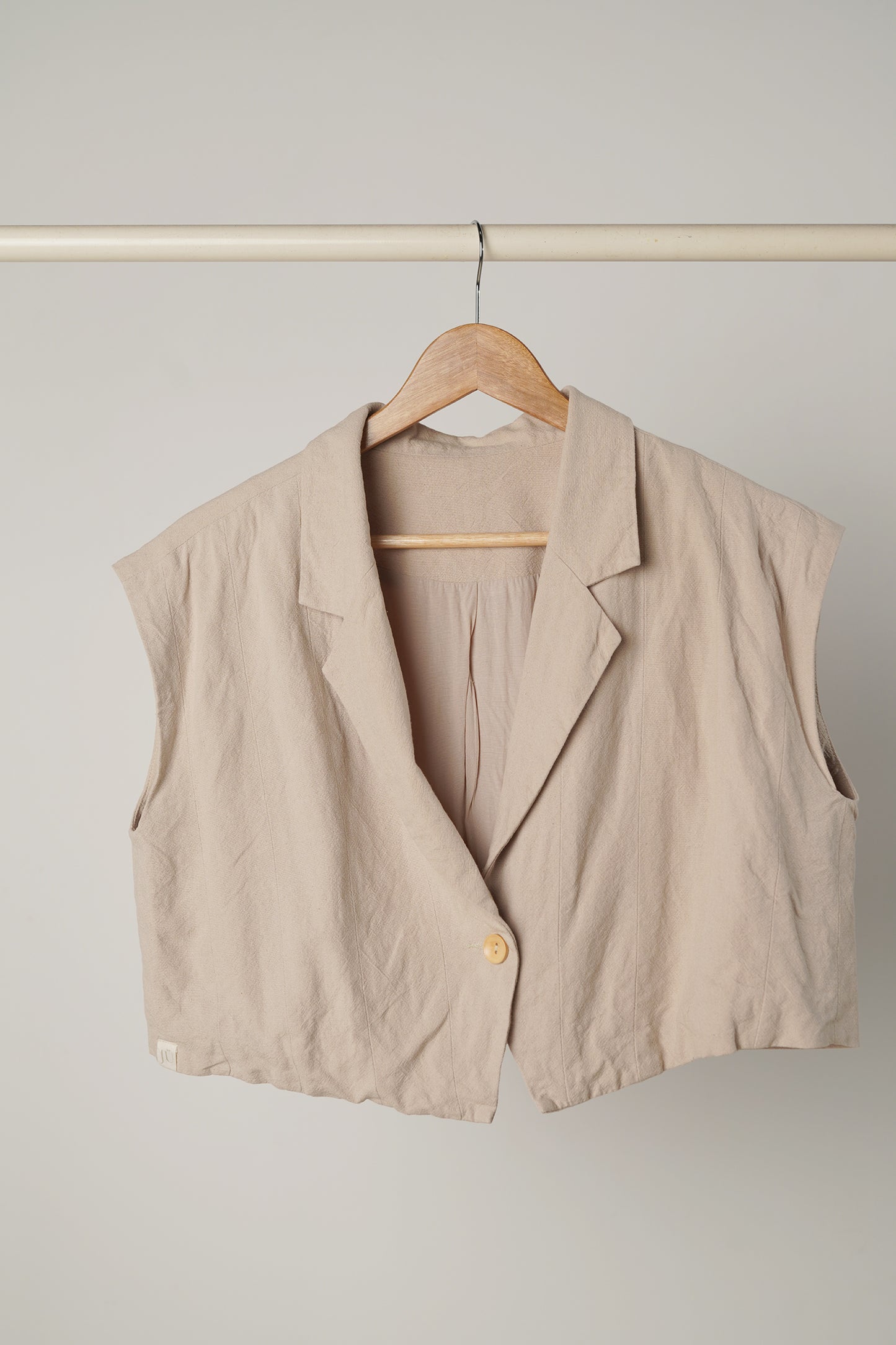 Beige Linen Vest