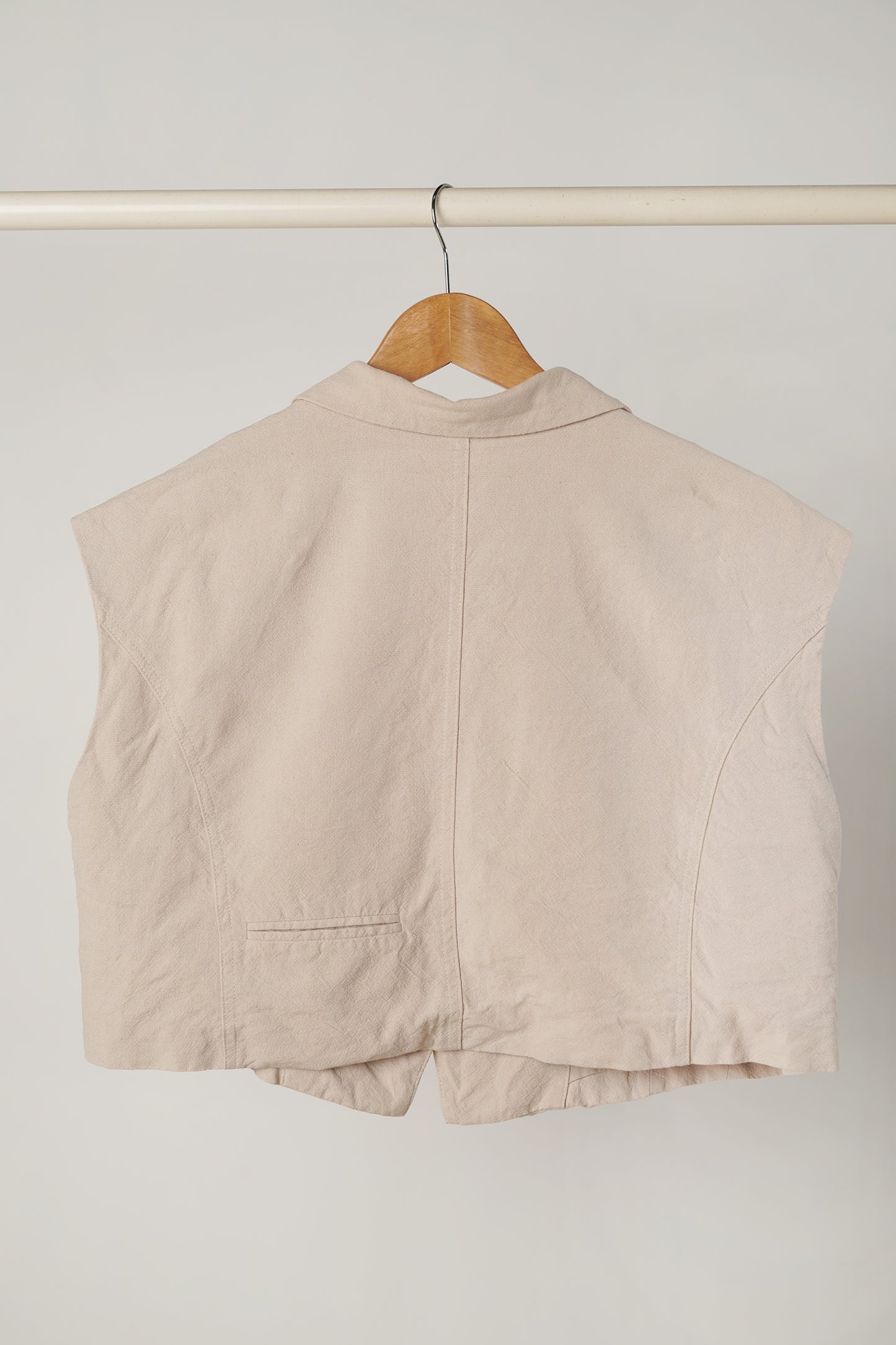 Beige Linen Vest