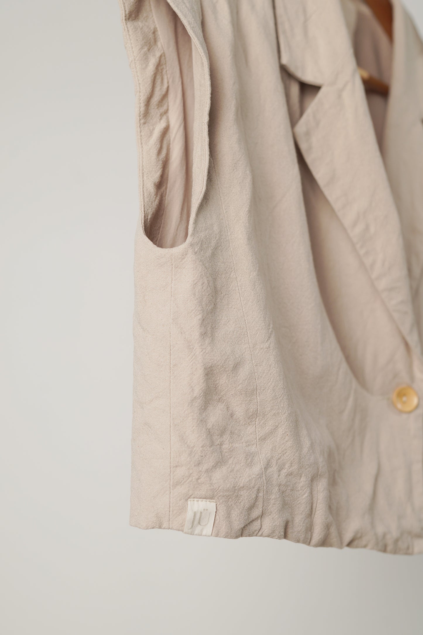 Beige Linen Vest