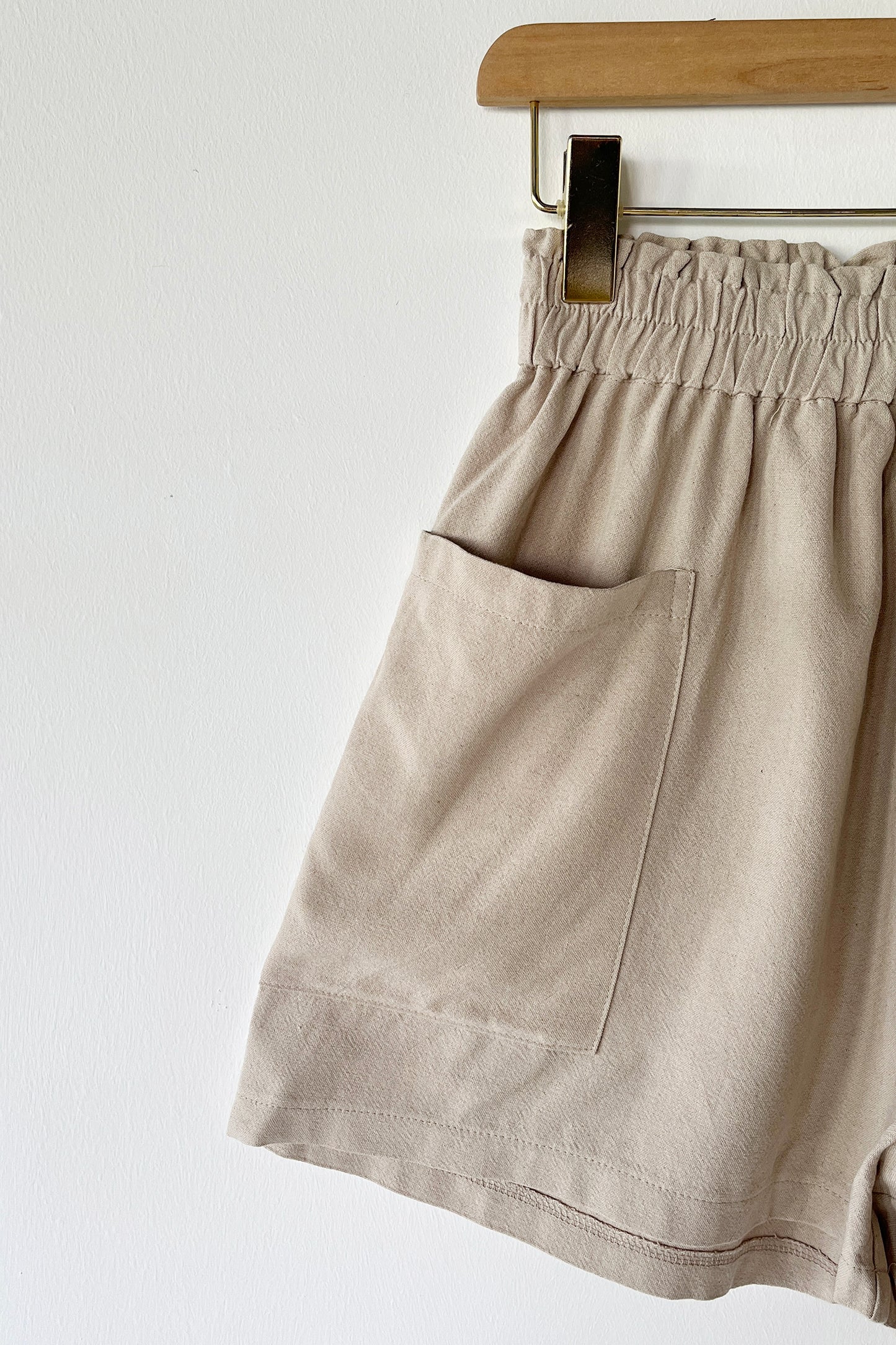 Beige Linen Shorts